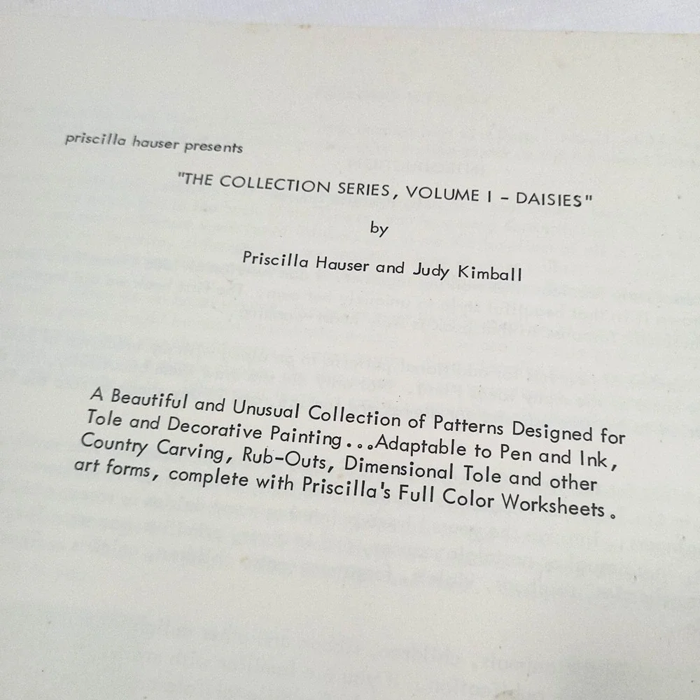 Priscilla Hauser Collection Series Daisies Vol 1 Kraft Book Vtg 1976 Patterns